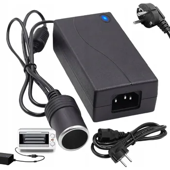 60W BEZPEČNOSTNÍ ADAPTÉR 230V NA 12V ZÁSUVKA ZAPALOVAČE CIGARET KABEL 1M DÉLKA