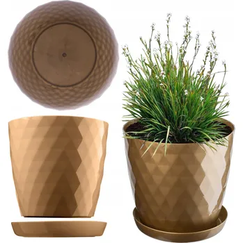 Květináč Květináč plast žlutý Kadax 20 cm x 20 x 19 cm