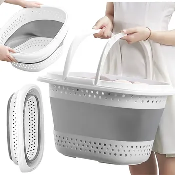 Skládací koš na prádlo silikonový | SKLÁDACÍ MISKA S UCHYTY