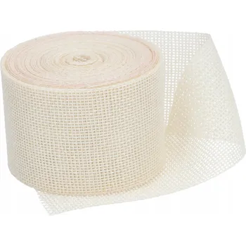 Stuha Jutová stuha 9 m x 5 cm bílá