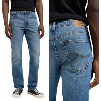 Pánské džíny Pánské kalhoty Lee Brooklyn Straight Fit Džíny Modré True W33 L30