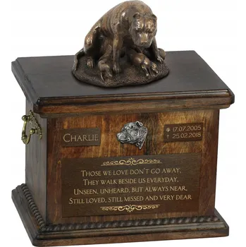 Smuteční dekorace Staffordshire Bull Terrier, Staffik, Staffi VIII - urna na popel psa, urna