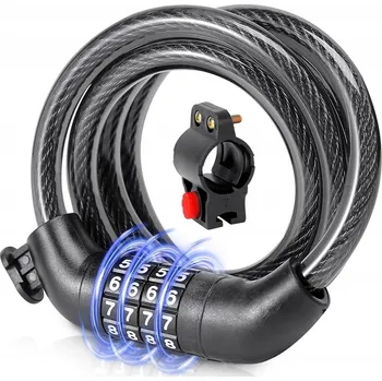 Zámek na kolo Zámek na kolo Verk Group lanko s kódem 97 cm 12 mm černý