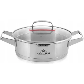 Hrnec Hrnec 24 cm 2,5L ocelový s poklicí indukční trychtýř Superior Gerlach