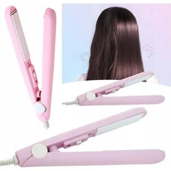 Péče o vlasy MINI ŽEHLIČKA NA VLASY TURISTICKÁ KERAMICKÁ KULMA NA VLASY 2V1 + POUZDRO