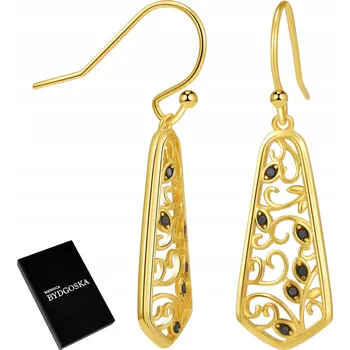 Náušnice ZLATÉ VISACÍ DLOUHÉ DÁMSKÉ NÁUŠNICE PRO ŽENY STŘÍBRO 925