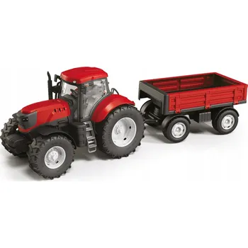 autíčko ČERVENÝ TRAKTOR PRO DĚTI S PŘÍVĚSEM, MĚŘÍTKO 1:16