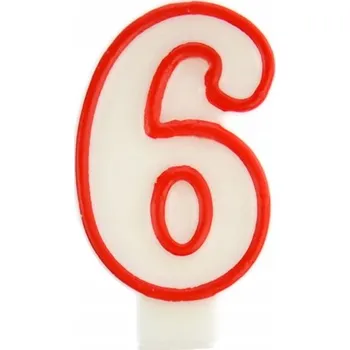 Svíčka číslice č. 6 červená