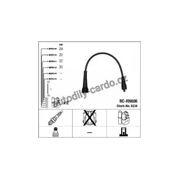 Zapalovací kabel Sada kabelů pro zapalování NGK RC-RN606 - RENAULT