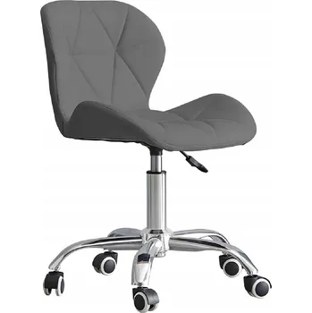 OTOČNÁ ŽIDLE do kanceláře tmavě šedá na kolečkách KANCELÁŘSKÁ ŽIDLE ekokůže