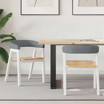 Jídelní židle 2 pcs Bílá 54 x 57 x 73 cm Masivní gumové dřevo