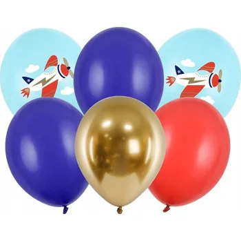 Balónek Balónky 30 cm, Letadlo, mix barev 6 ks