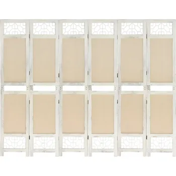 Paraván 6dílná Paraván , krémová, 210 x 165 cm, textil