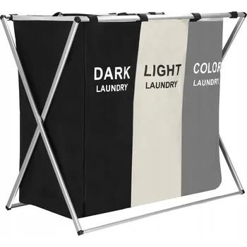 Koš na prádlo Volně stojící koš na prádlo Springos 146 l béžový, černý, šedý