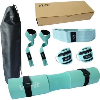 Sada chráničů na činku VLFit, bench press, včetně silně polstrované podložky na kyčle s přepravní