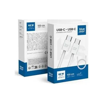 Kabel USB‑C – USB‑C Blue Star 6A 60W QC4.0 1 m bílý - Blue Star + zdarma možnost vyzkoušet a vrátit zboží do 30 dní