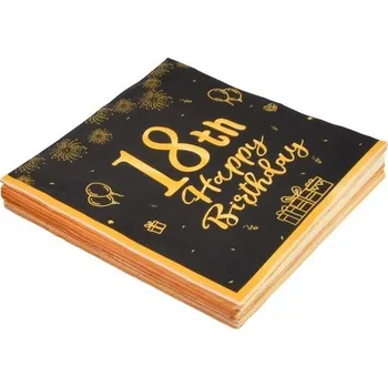 Party dekorace 40 ubrousků k narozeninám, černé Rapidbok