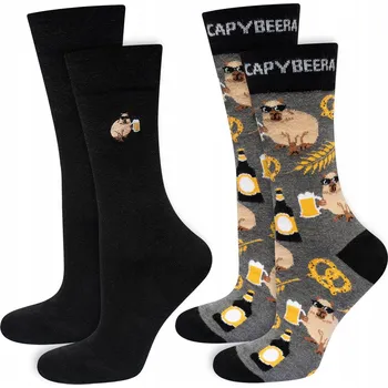 Pánské ponožky SOXO pánské ponožky kapybara pivo 2-balení