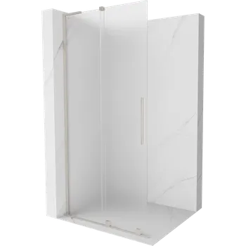 Mexen Velar L, posuvná sprchová zástěna Walk-in 120 x 200 cm, 8mm sklo námraza, broušená ocel, 871-120-003-33-97