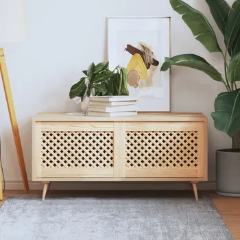 Interiérové dveře vidaXL Nábytková dvířka mřížkový design 2 ks 59,5 x 39,5 cm borovice [372789]