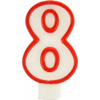 Svíčka číslice č. 8 červená