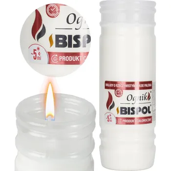Svíčka Náplň do svíček Do Hřbitovních Svíček WP5N Parafínová hřbitovní zalévaná BISPOL Ognik – 5 Dnů
