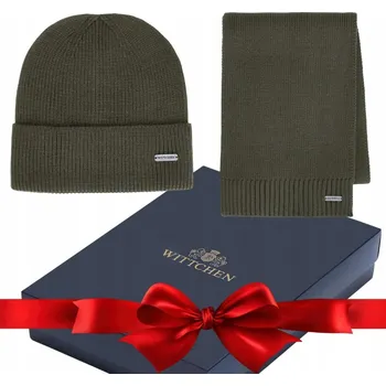 Pokrývka hlavy WITTCHEN sada čepice a šály, univerzální velikost, zelená