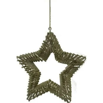 Bytová dekorace Drátěná pletená hvězda ve starozlaté barvě 13,5 cm|Ego Dekor