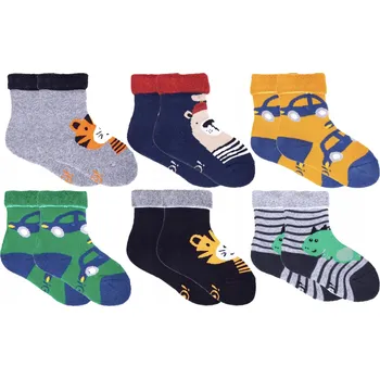 PONOŽKY FROTÉ CHLAPECKÉ TEPLÉ BEZTLAKOVÉ OHRNOVACÍ 6-BALENÍ YOCLUB 20-22