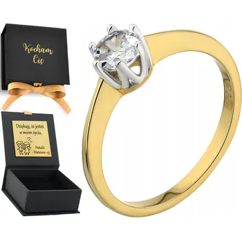 Prsten Klasický zásnubní prstýnek stříbro 925 s lesklou zirkonií jako dárek