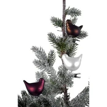 Vánoční ozdoba Ozdoba ptáček na skřipci, box, set 6ks|Ego Dekor