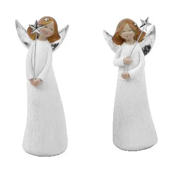 Vánoce Anděl s hvězdou, 4 x 5,5 x 13 cm, balení obsahuje 2 kusy!|Ego Dekor
