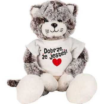 plyšák Plyšová kočička s vlastním potiskem na tričku, velikost: 40 cm!