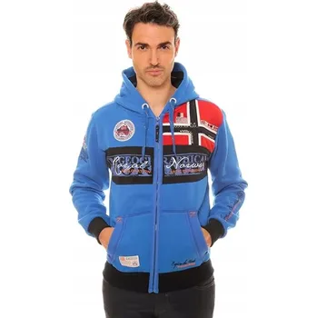 Pánská mikina GEOGRAPHICAL NORWAY PÁNSKÁ MIKINA MODRÁ S KAPUCÍ S JSB