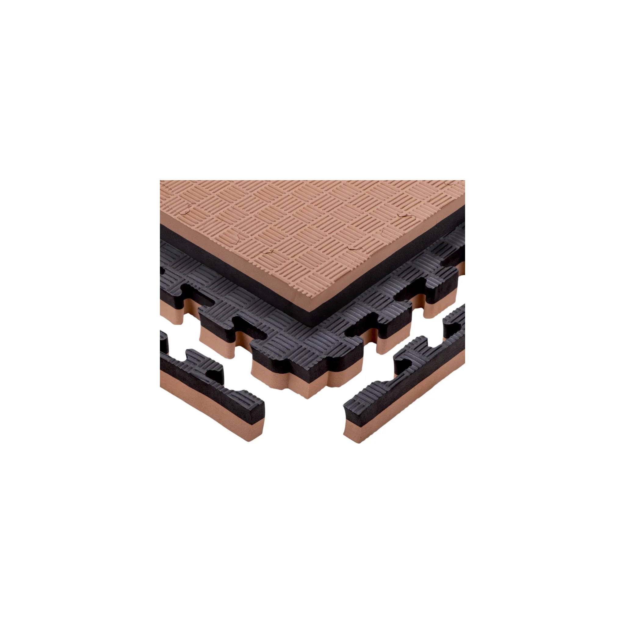 Fotografie 1 - Podložka na cvičení inSPORTline 25287 puzzle tatami podložka 100 x 100 x 4 cm hnědá/černá