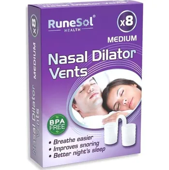 Náplast Runesol Nosní dilatátor proti chrápání, 8 x Clear Medium - Nosní navíječ, účinné prostředky proti
