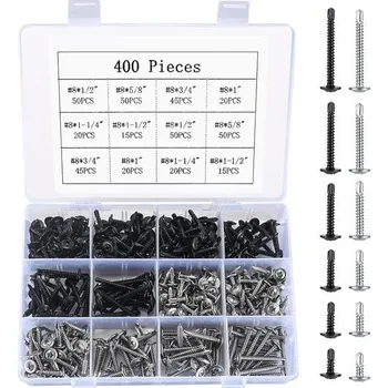 Šroub Šestihranné vrtací šrouby, samořezné šrouby, sada samovrtných šroubů do plechu, šrouby s vnitřním