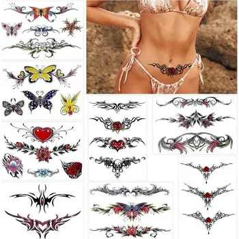 Dočasné tetování 8 kusů bezbolestné voděodolné falešné tetování tetování v pase zakrývá jizvy