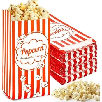 Potravinová fólie MAQIHAN Popcorn Sáčky 100 kusů - Popcorn Sáčky Malý popcorn 100 kusů Filmové večery Sáčky pro