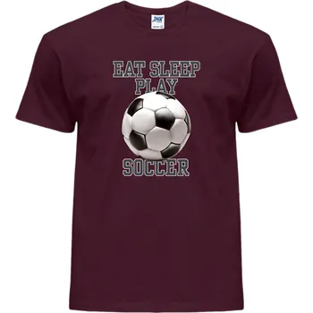 panske_bavlnene_tricko_potisk_hraj_fotbal Barva: Burgundy - vínová, velikost: 5XL