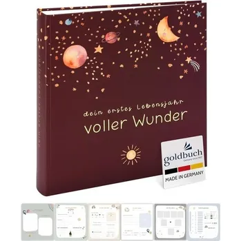 Zahradní dekorace Goldbuch 15 496 Dětské album plné zázraků v prostoru, fotoalbum s texturou lnu, 58 bílých prázdných