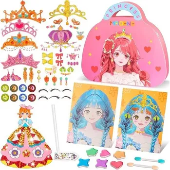 kreativní sada Hossom Gift Girls Dress Me Up Samolepka Kniha Hračka od 6-10 let, Sada na líčení pro dívky, Nápady