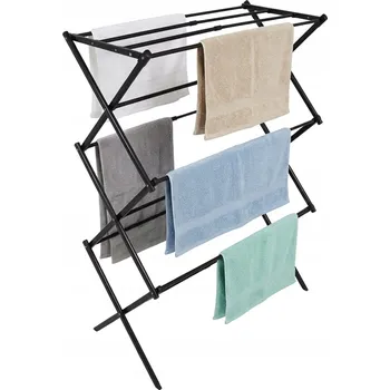 Sušák na prádlo SUŠÁK NA PRÁDLO VERTIKÁLNÍ TELESKOPICKÝ VYSOKÝ SUŠÁK NA OBLEČENÍ BEN ČERNÝ