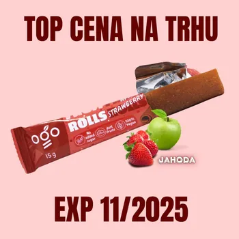 Čokoláda OGO Ovocná trubička jablko - jahoda 15 g EXP 11/2025