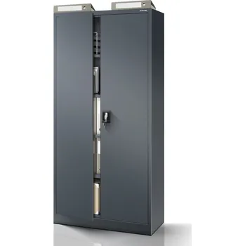 Kancelářská kovová skříň na dokumenty JAN, 900 x 1850 x 400 mm, antracitová