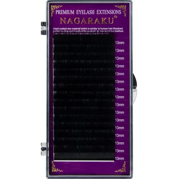 Umělé řasy Řasy na prodlužování Nagaraku 0,1 mm 13 mm zatočení D černé