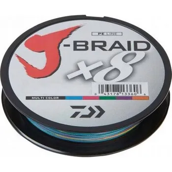 Šňůra J-Braid X8 Multi Color 0,1 mm Daiwa 300 m