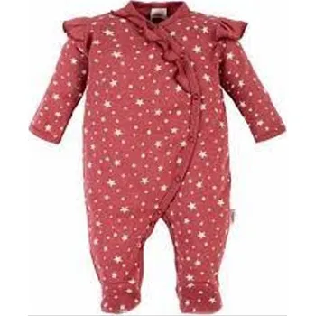 Kojenecký overall Dětské pyžamo Stars 68 Makoma bordó s hvězdičkami