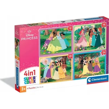 Super barevné Puzzle 4v1 Disney princezny 21746 Princezna Clementoni 3+