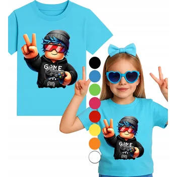 Chlapecké tričko Dětské tričko Roblox Gaming T-Shirt Velikost M 140 Cm + TETOVÁNÍ